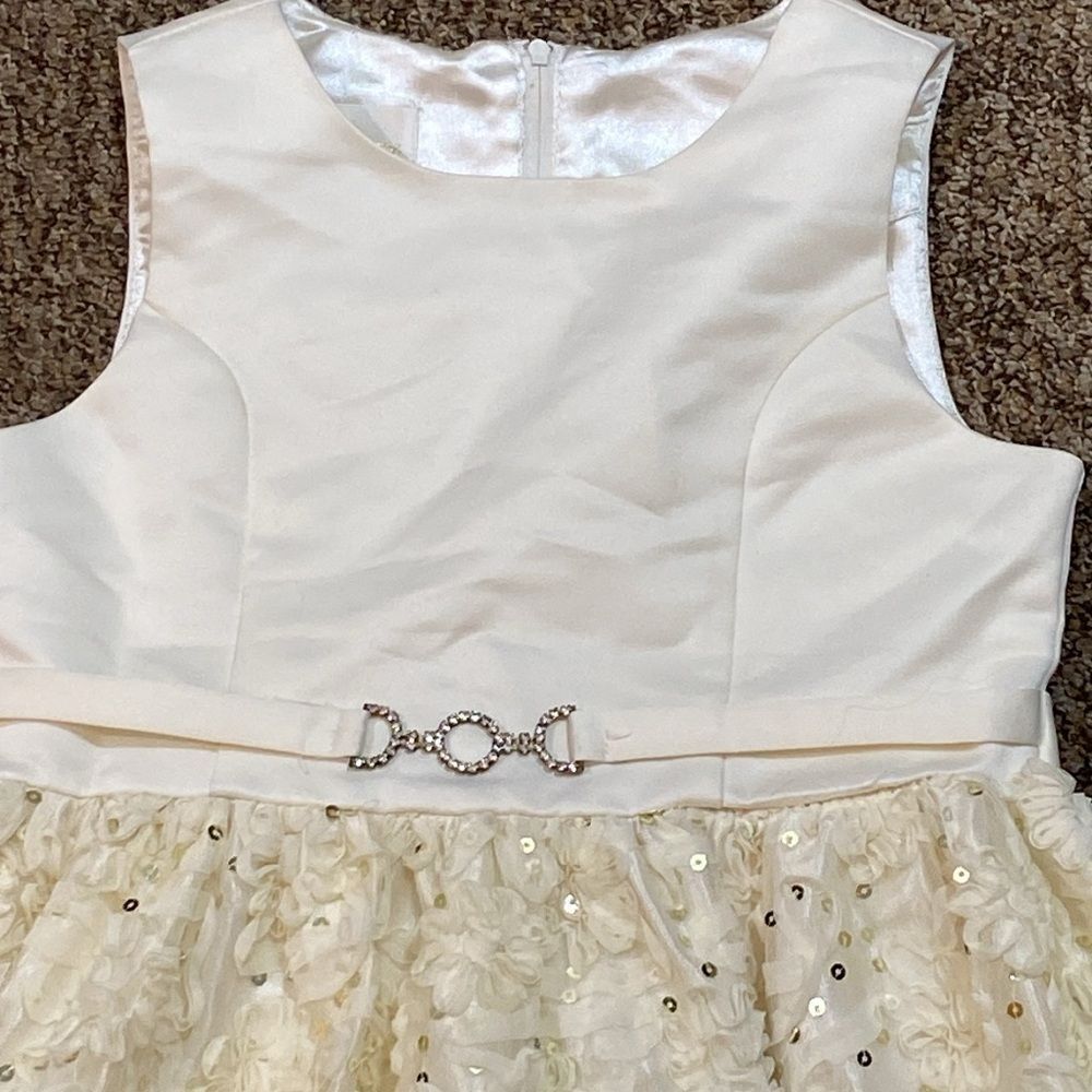 American Princess White and Cream A-Line Sleeveless Dress Size 8 - Picture 4 of 12